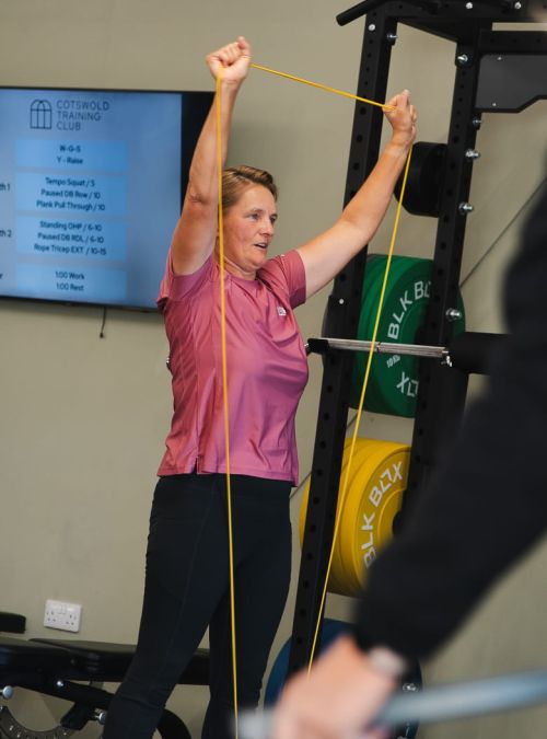 Working out with exercise band